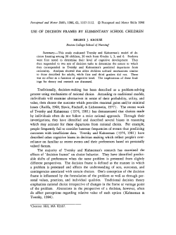 USE OF DECISION FRAMES BY ELEMENTARY