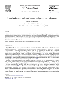 A matrix characterization of interval and proper interval graphs