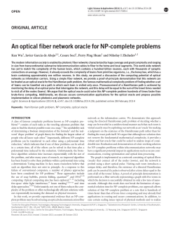 An optical fiber network oracle for NP-complete problems