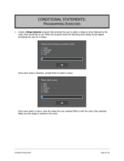 CONDITIONAL STATEMENTS: