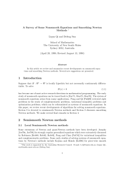 1 Introduction 2 Semismooth Newton methods