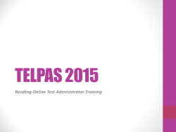 TELPAS Reading Test Administrator Manual