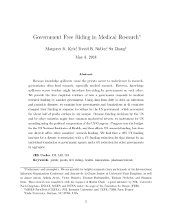 Government Free Riding in Medical Research
