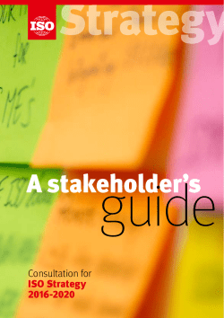 Stakeholder`s guide to the Consultation for ISO Strategy