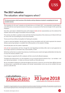 The valuation: what happens when?