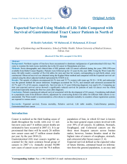 Expected Survival Using Models of Life Table Compared with