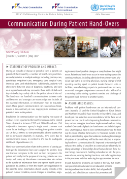 Communication During Patient Hand-Overs