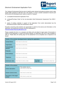 Endorsement Application Form