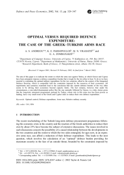 optimal versus required defence expenditure: the case of the greek