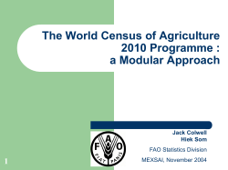 The World Census of Agriculture 2010 Programme : a Modular