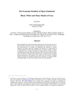 The Economic Realities of Open Standards: Black, White