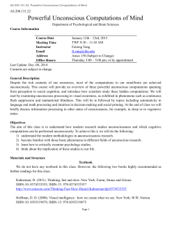 AS.200.131.22, Powerful Unconscious Computations of Mind AS