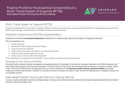 Practice Profile: Data-Based Problem Solving and Decision Making