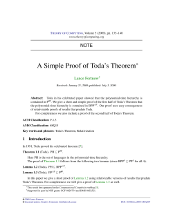 A Simple Proof of Toda`s Theorem