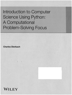 Introduction to computer science using Python: a computational