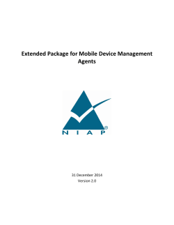 Extended Package for Mobile Device Management Agents