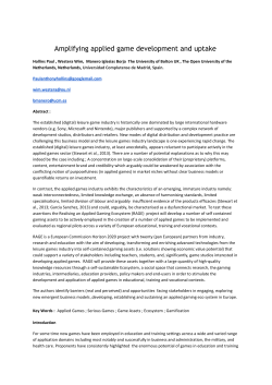 Amplifying applied game development and uptake - e-UCM