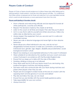 Players Code of Conduct