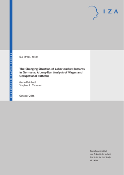 The Changing Situation of Labor Market Entrants in Germany