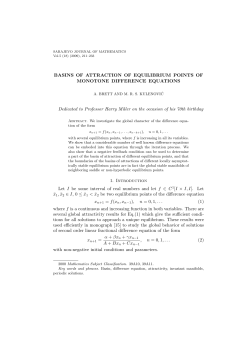 BASINS OF ATTRACTION OF EQUILIBRIUM POINTS OF