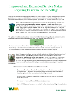 Improved and Expanded Service Makes Recycling Easier in Incline
