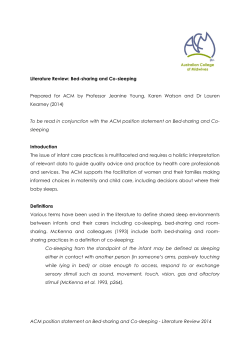 ACM position statement on Bed-sharing and Co-sleeping
