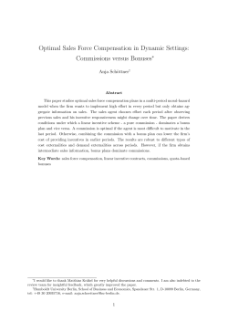Optimal Sales Force Compensation in Dynamic