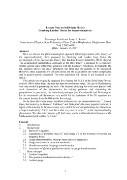 1 Lecture Note on Solid State Physics Ginzburg