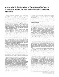 Probability of Detection (POD) - Official Methods of Analysis of
