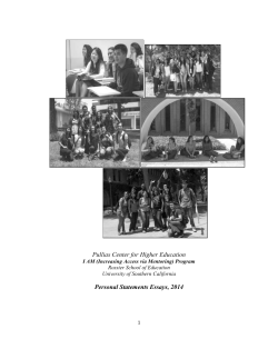 Personal Statements Essays, 2014