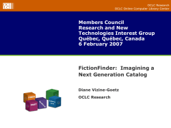 FictionFinder: Imagining a Next Generation Catalog