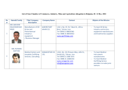 List of Iran Chamber of Commerce, Industry, Mine and Agriculture