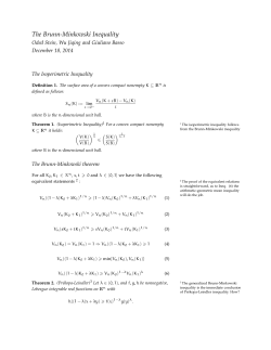 The Brunn-Minkowski Inequality