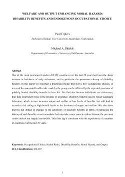 an overlapping generation model of disability benefits