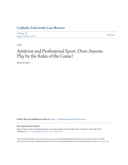 Antitrust and Professional Sport: Does Anyone Play by the Rules of