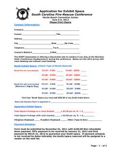 Application for Exhibit Space South Carolina Fire