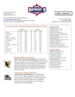 Northeast-10 Player of the Week Northeast