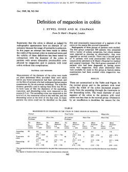 Definition of megacolon in colitis