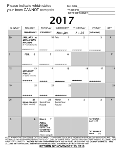 Please indicate which dates your team CANNOT compete