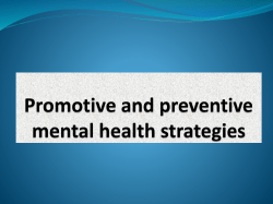 Promotive and preventive mental health strategies