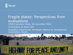 evaluations of support to peace-building in settings of conflict and