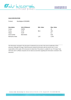 Butyldiglycol - FS Foreign Trade Company Turkey