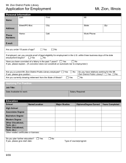 Application - Mt Zion District Library