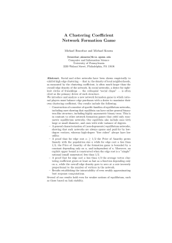 A Clustering Coefficient Network Formation Game