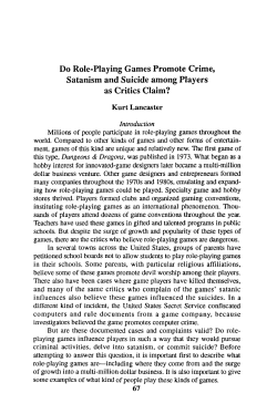 Do role-playing games promote crime, satanism and suicide among