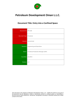 Entry into a Confined Space Procedure