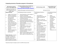 Comparing outcomes of homeless programs in Pennsylvania
