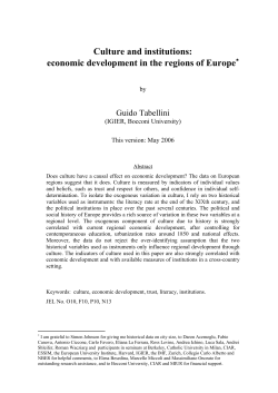 Culture and institutions: economic development in the regions of