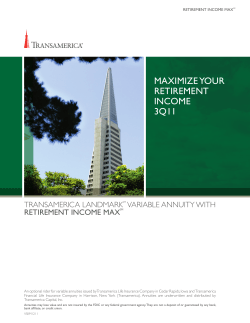 Retirement Income Max - Maximum Income Strategy with