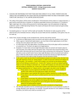 FBSA Softball Rules Fall 2016